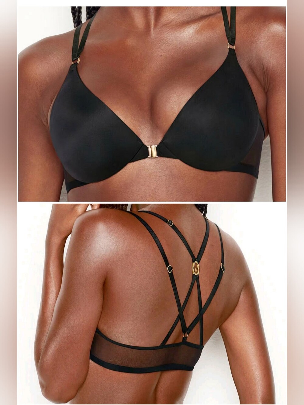 Victoria's Secret Very Sexy Strappy Front-Closure Push-Up Bra - Black - 34D